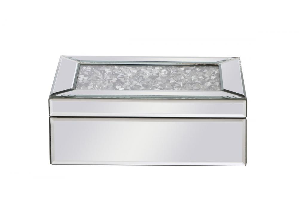 10 Inch Rectangle Crystal Jewelry BoxSilver Royal Cut Crystal