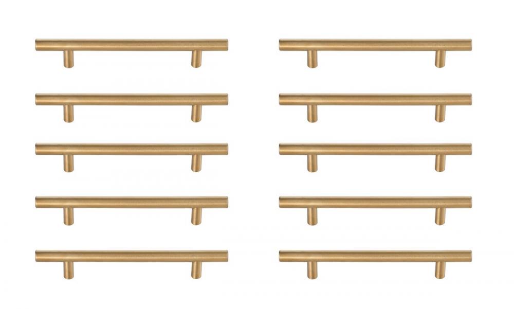 Quinn 5" Center to Center Brass Bar Pull Multipack (set of 10)