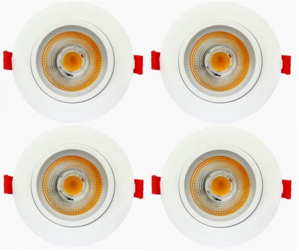 4" 11W Gimbal 3000K DIMMABLE 950lm WH