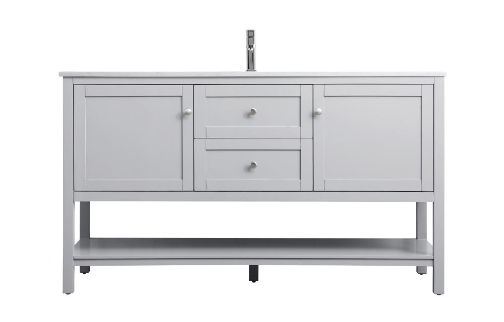 Vanity Cabinet 2dr 1dw W60"D21.5"H35" Grey