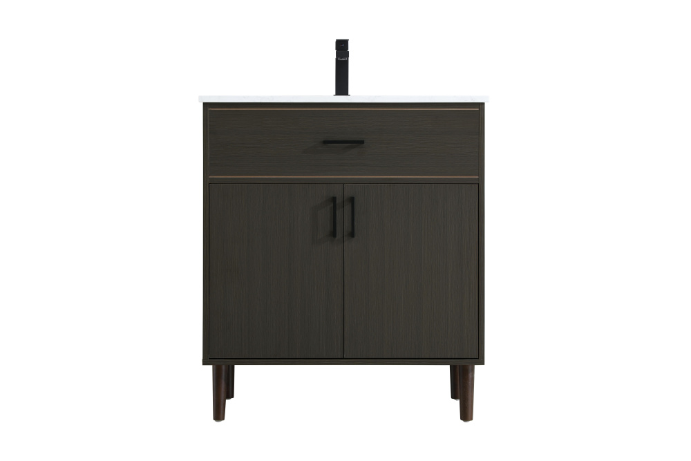 Vanity Cabinet 2Dr W30''xD19''xH34" Mocha Brown