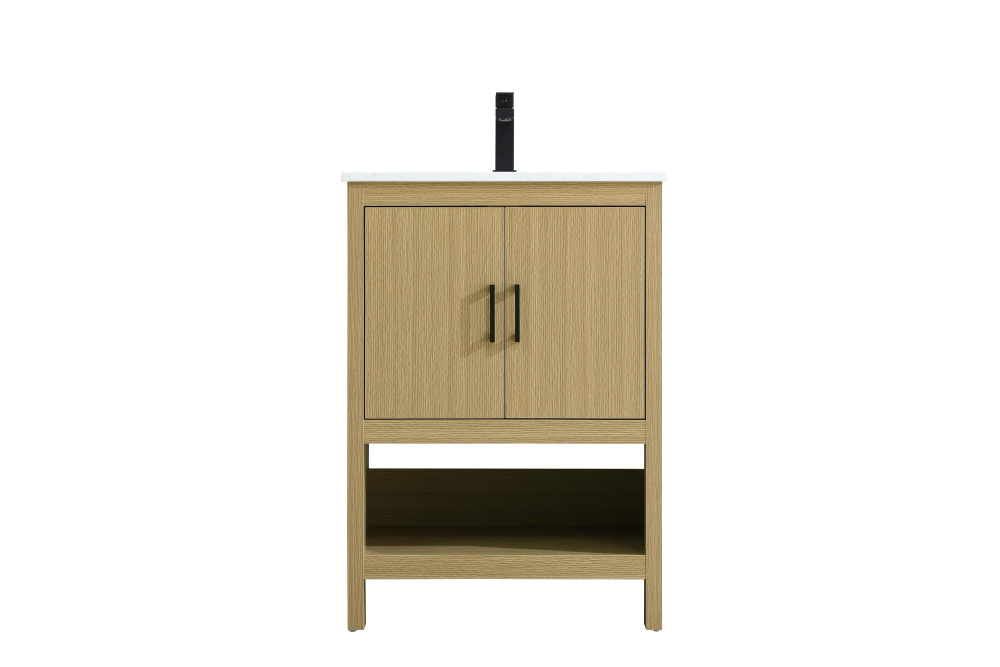 Vanity Cabinet 2Dr W24''xD19''xH34" Honey Brown