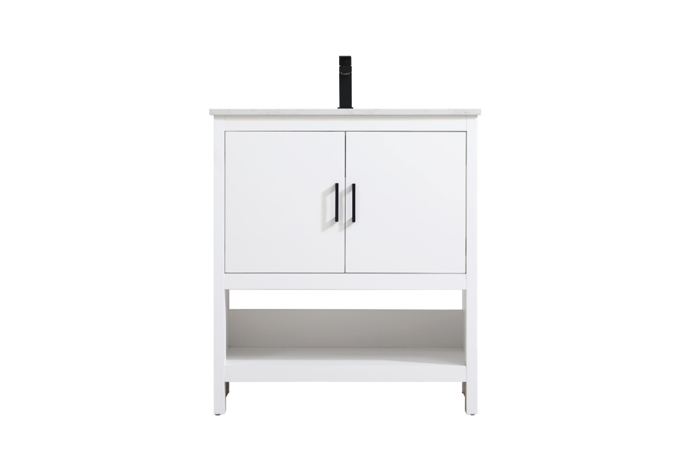 Vanity Cabinet 2Dr W30"x D19"x H34" WH
