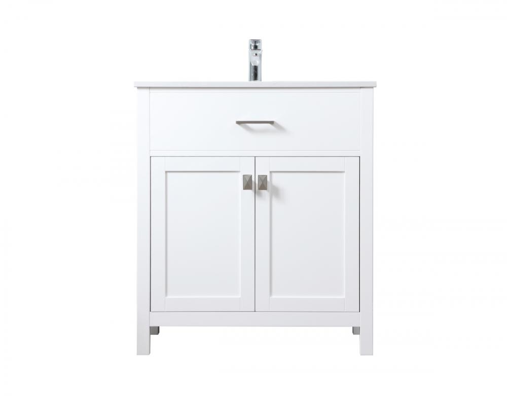 Vanity Cabinet 2Dr W30"x D19"x H34" White