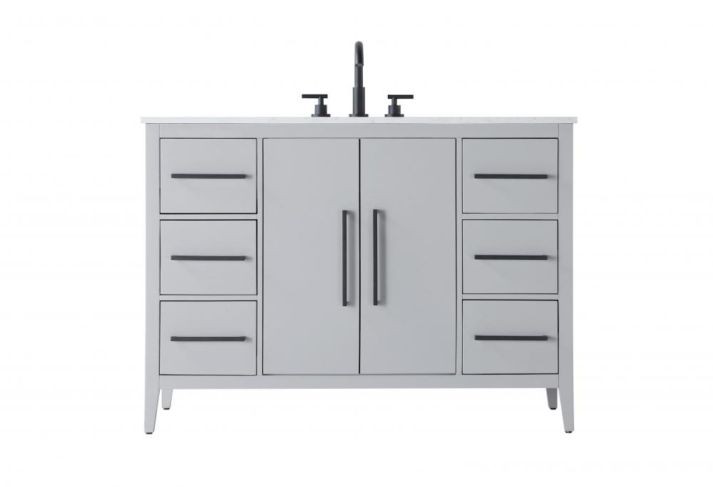 Vanity Cabinet 2Dr 6Dw 48x21.5x35 Grey