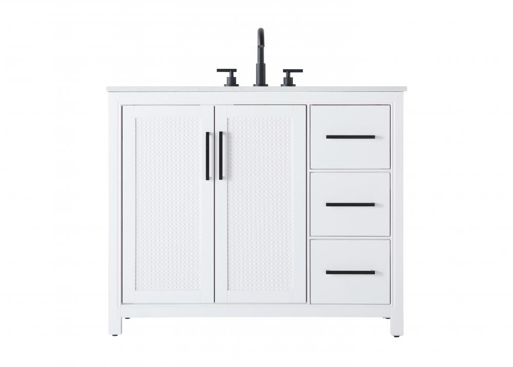 Vanity Cabinet 2Dr 3Dw 42x21.5x35 White