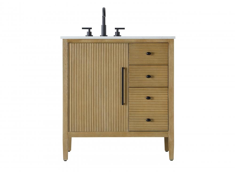 32 inch Single Bathroom Vanity in Linen Oak