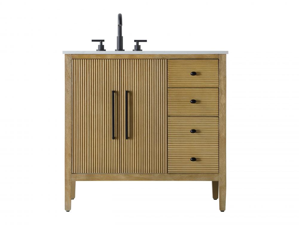 36 inch Single Bathroom Vanity in Linen Oak