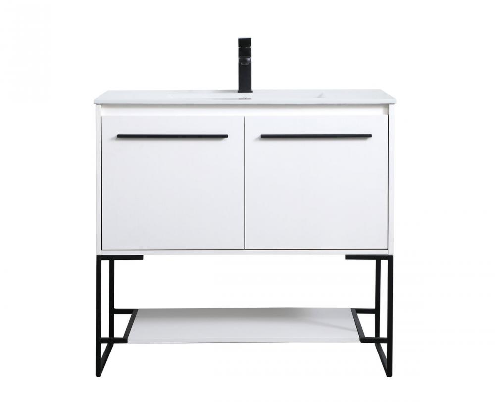 36 inch  Single Bathroom Vanity in White