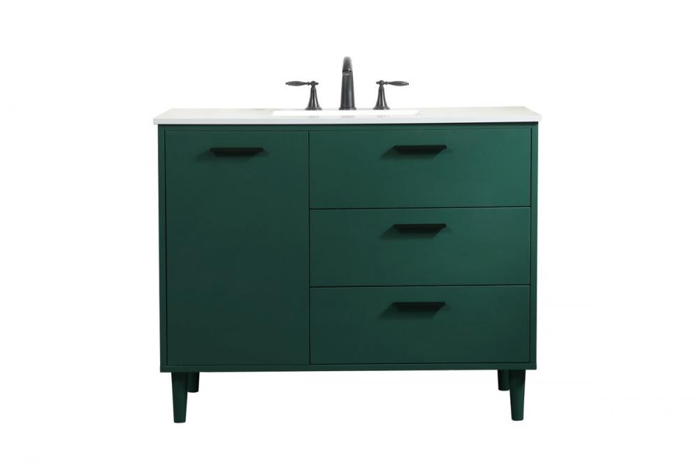 42 Inch Bathroom Vanity in Green