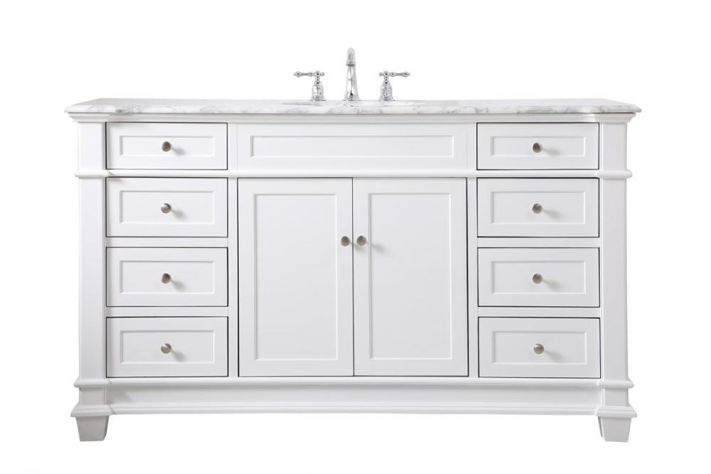 60 inch Single Bathroom Vanity set in White