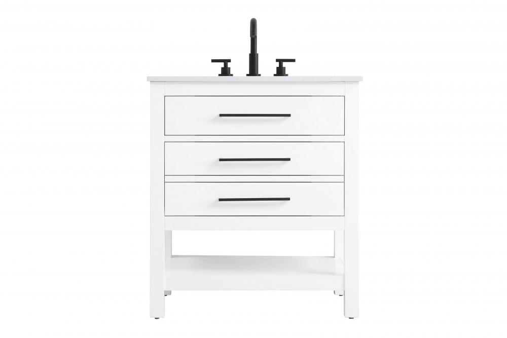 Vanity Cabinet 2DW 30"W x 22"D x 34"H White
