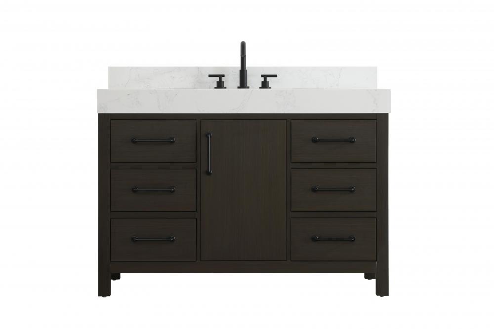Vanity Cabinet 1DR 6DW 48"W x 22"D x 34"H Mocha Brownw/BS