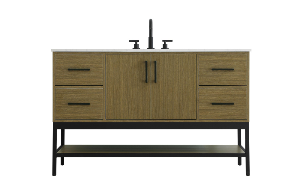 Vanity Cabinet 2Dr4Dw 54"x22"x34" Chestnut Brown