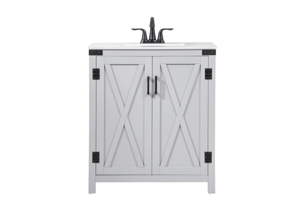 30 Inch Single Bathroom Vanity in Grey