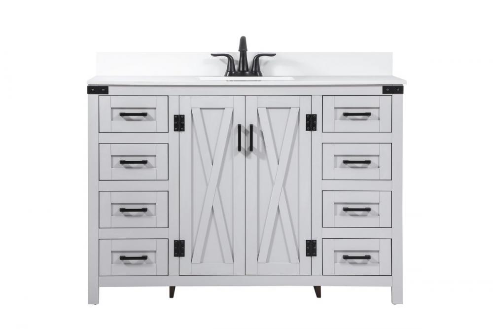 48 Inch Single Bathroom Vanity in Grey with Backsplash