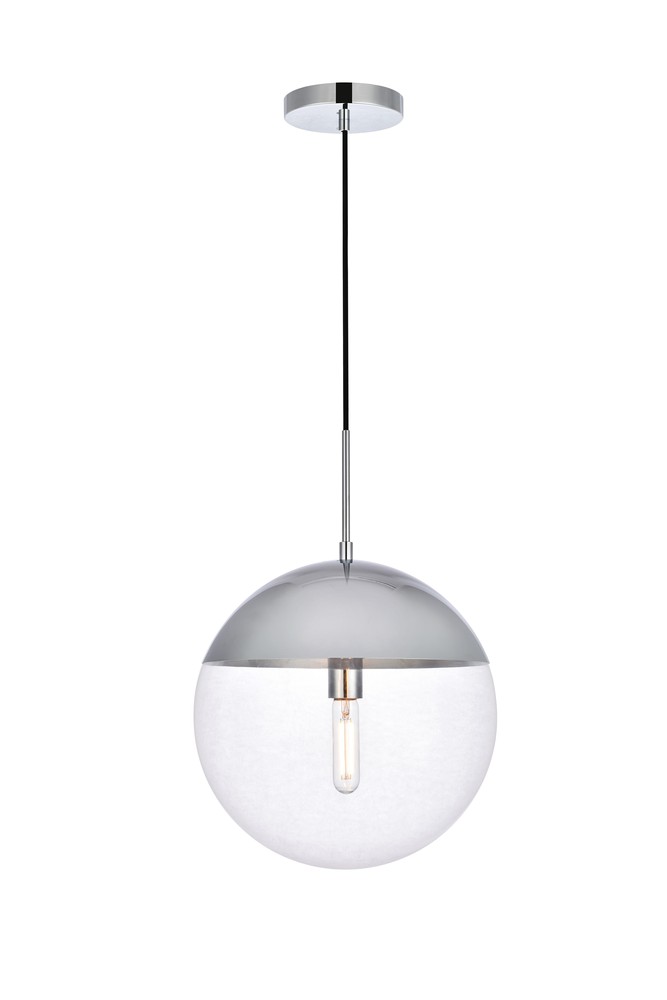 Eclipse 1 Light Chrome Pendant With Clear Glass