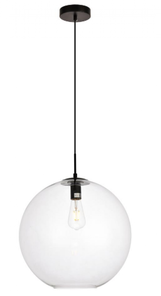Placido Collection Pendant D11.8 H11.4 Lt:1 Black and Clear Finish