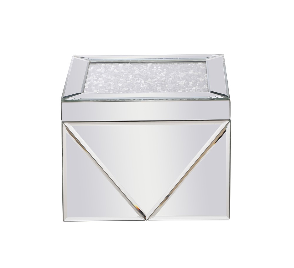 8 inch Square Crystal Jewelry Box Silver Royal Cut Crystal