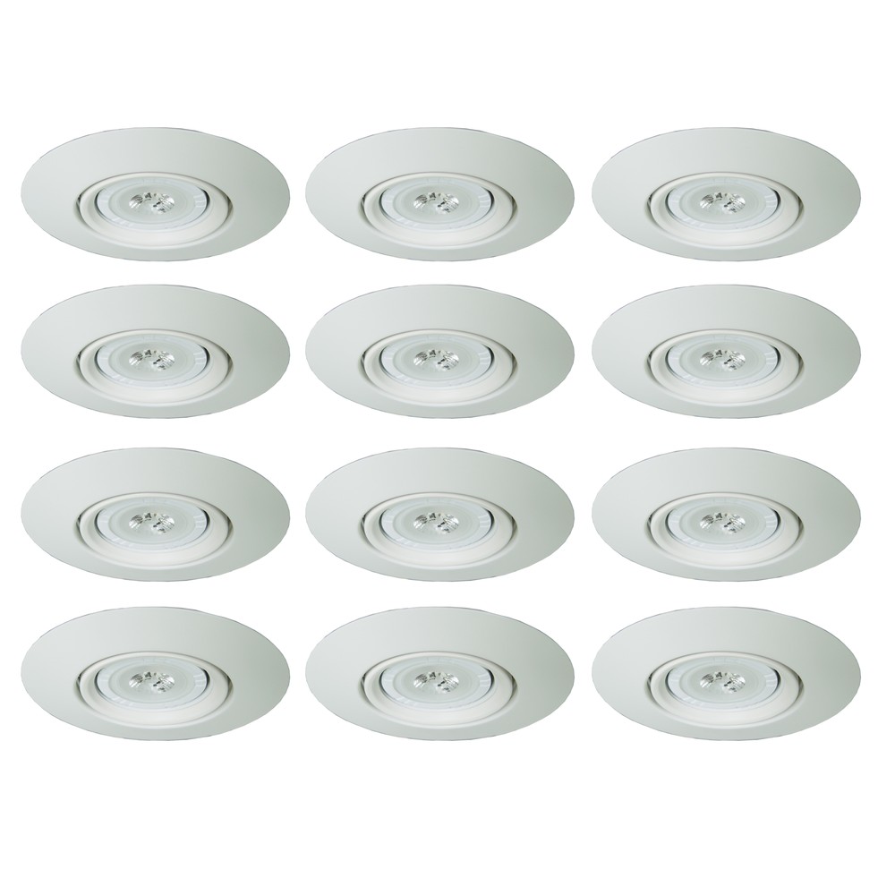 5 INCH MATTE frosted white TRIM WITH GIMBAL RING, FITS PAR30/R30 12 PACK