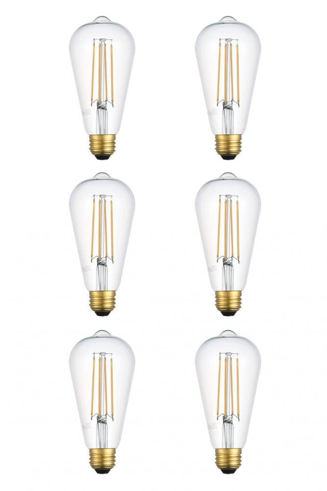 LED 3000K filament 6 watts 600 lumens ST18 light bulb