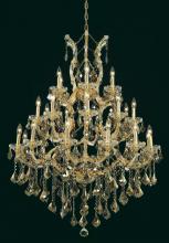 Elegant 2800D38G-GT/RC - Maria Theresa 28 light Gold Chandelier Golden Teak (Smoky) Royal Cut Crystal