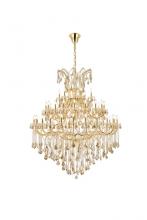 Elegant 2800G60G-GT/RC - Maria Theresa 49 light Gold Chandelier Golden Teak (Smoky) Royal Cut Crystal