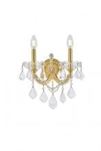 Elegant 2800W2G/RC - Maria Theresa 2 light Gold Wall Sconce Clear Royal Cut Crystal