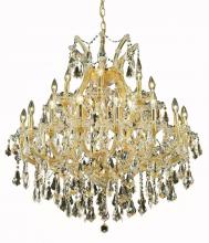 Elegant 2801D36G-GT/RC - Maria Theresa 24 Light Gold Chandelier Golden Teak (Smoky) Royal Cut Crystal