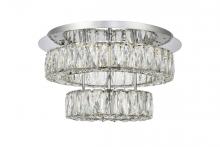 Elegant 3503F18L2C - Monroe LED light Chrome Flush Mount Clear Royal Cut Crystal