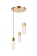Elegant 5200D12G - Constellation 3 light Gold LED Pendant
