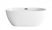 Elegant BT10759GW-MBK - Bathtub 59.0"28.3"23.2" GW with MBK drain kit