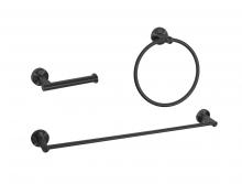 Elegant HWB-11S3RMBK - Bathroom hardware set 24"x2.8"+6.2"x3.5"+7" matte black