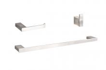 Elegant HWB-13S3HBNK - Bathroom hardware set 24"x2.9"+7"x2.9"+2.2"x1.5" brushed nickel