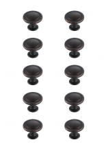 Elegant KB2005-ORB-10PK - Logyn 1.3" Diameter Oil-rubbed Bronze Mushroom Knob Multipack (Set of 10)