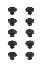 Elegant KB2010-MB-10PK - Corio 1.1" Diameter Matte Black Mushroom Knob Multipack (Set of 10)