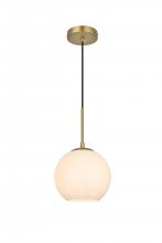 Elegant LD2207SG - Baxter 8 Inch Pendant Frosted White Shade in Satin Gold