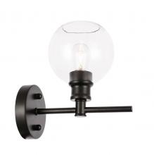 Elegant LD2310BK - Collier 1 Light Black and Clear Glass Wall Sconce