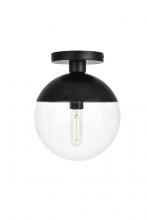 Elegant LD6063BK - Eclipse 1 Light Black Flush Mount With Clear Glass
