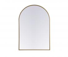 Elegant MR1A2740BRS - Metal Frame Arch Mirror 27x40 Inch in Brass