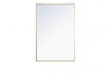 Elegant MR4078BR - Metal frame Rectangle Mirror 28 inch Brass