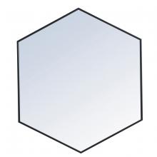 Elegant MR4541BK - Metal frame hexagon mirror 41 inch in Black