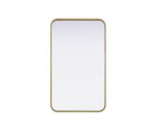 Elegant MR8A1830BRA - Contour Metal Rectangle Mirror 18x30 in Brass