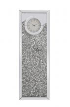 Elegant MR9206 - 12 Inch Rectangle Crystal Wall Clock Silver Royal Cut Crystal