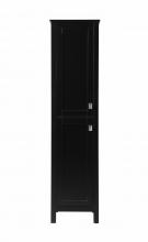 Elegant SC011665BK - 16 Inch Wide Bathroom Linen Storage Freestanding Cabinet in Black