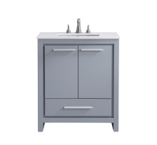 Elegant VF-1028-VW - 30 inch Single Bathroom vanity in Grey with ivory white engineered marble