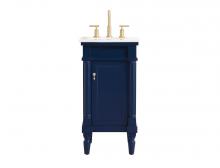 Elegant VF13018BL - 18.5 inch Single bathroom vanity in blue