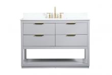 Elegant VF19248GR-BS - 48 Inch Single Bathroom Vanity in Grey with Backsplash