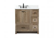 Elegant VF2832NT-BS - 32 Inch Single Bathroom Vanity in Natural Oak with Backsplash