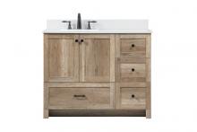 Elegant VF2842NT-BS - 42 Inch Single Bathroom Vanity in Natural Oak with Backsplash